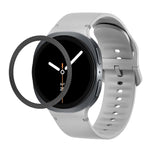 Lunette à texture losanges et bracelet de montre en silicone cousu de couleur unie, pour Samsung Galaxy Watch8 44 mm, pour Samsung Galaxy Watch8 40 mm