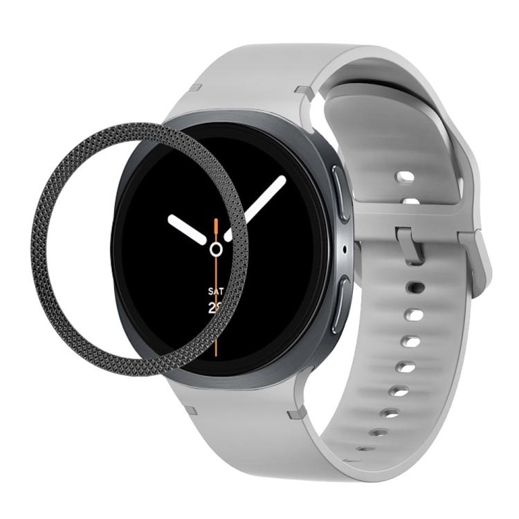 Lunette à texture losanges et bracelet de montre en silicone cousu de couleur unie, pour Samsung Galaxy Watch8 44 mm, pour Samsung Galaxy Watch8 40 mm