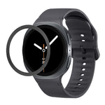 Lunette à texture losanges et bracelet de montre en silicone cousu de couleur unie, pour Samsung Galaxy Watch8 44 mm, pour Samsung Galaxy Watch8 40 mm
