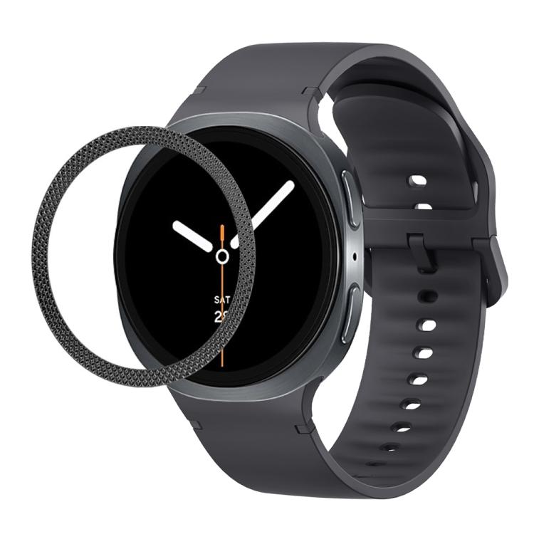 Lunette à texture losanges et bracelet de montre en silicone cousu de couleur unie, pour Samsung Galaxy Watch8 44 mm, pour Samsung Galaxy Watch8 40 mm
