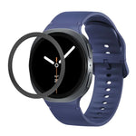 Lunette à texture losanges et bracelet de montre en silicone cousu de couleur unie, pour Samsung Galaxy Watch8 44 mm, pour Samsung Galaxy Watch8 40 mm