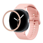 Lunette à texture losanges et bracelet de montre en silicone cousu de couleur unie, pour Samsung Galaxy Watch8 44 mm, pour Samsung Galaxy Watch8 40 mm