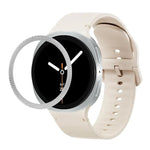 Lunette à texture losanges et bracelet de montre en silicone cousu de couleur unie, pour Samsung Galaxy Watch8 44 mm, pour Samsung Galaxy Watch8 40 mm