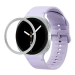 Lunette à texture losanges et bracelet de montre en silicone cousu de couleur unie, pour Samsung Galaxy Watch8 44 mm, pour Samsung Galaxy Watch8 40 mm