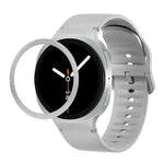 Lunette à texture losanges et bracelet de montre en silicone cousu de couleur unie, pour Samsung Galaxy Watch8 44 mm, pour Samsung Galaxy Watch8 40 mm
