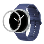 Lunette à texture losanges et bracelet de montre en silicone cousu de couleur unie, pour Samsung Galaxy Watch8 44 mm, pour Samsung Galaxy Watch8 40 mm
