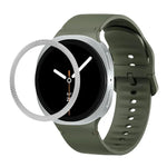 Lunette à texture losanges et bracelet de montre en silicone cousu de couleur unie, pour Samsung Galaxy Watch8 44 mm, pour Samsung Galaxy Watch8 40 mm