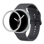 Lunette à texture losanges et bracelet de montre en silicone cousu de couleur unie, pour Samsung Galaxy Watch8 44 mm, pour Samsung Galaxy Watch8 40 mm
