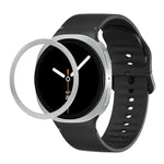 Lunette à texture losanges et bracelet de montre en silicone cousu de couleur unie, pour Samsung Galaxy Watch8 44 mm, pour Samsung Galaxy Watch8 40 mm