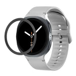 Lunette à texture losanges et bracelet de montre en silicone cousu de couleur unie, pour Samsung Galaxy Watch8 44 mm, pour Samsung Galaxy Watch8 40 mm