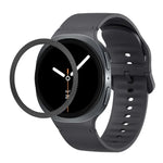 Lunette à texture losanges et bracelet de montre en silicone cousu de couleur unie, pour Samsung Galaxy Watch8 44 mm, pour Samsung Galaxy Watch8 40 mm