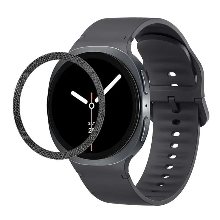 Lunette à texture losanges et bracelet de montre en silicone cousu de couleur unie, pour Samsung Galaxy Watch8 44 mm, pour Samsung Galaxy Watch8 40 mm