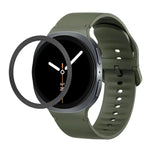 Lunette à texture losanges et bracelet de montre en silicone cousu de couleur unie, pour Samsung Galaxy Watch8 44 mm, pour Samsung Galaxy Watch8 40 mm