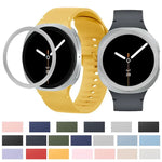 Lunette à texture losanges et bracelet de montre en silicone cousu de couleur unie, pour Samsung Galaxy Watch8 44 mm, pour Samsung Galaxy Watch8 40 mm