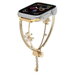 Bracelet de montre en zircon papillon incrusté de cuivre, compatible avec Apple Watch 46 mm / 49 mm / 45 mm / 44 mm et Apple Watch 42 mm / 41 mm / 40 mm / 38 mm