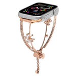 Bracelet de montre en zircon papillon incrusté de cuivre, compatible avec Apple Watch 46 mm / 49 mm / 45 mm / 44 mm et Apple Watch 42 mm / 41 mm / 40 mm / 38 mm