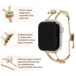 Bracelet de montre en zircon papillon incrusté de cuivre, compatible avec Apple Watch 46 mm / 49 mm / 45 mm / 44 mm et Apple Watch 42 mm / 41 mm / 40 mm / 38 mm