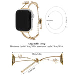 Bracelet de montre en zircon papillon incrusté de cuivre, compatible avec Apple Watch 46 mm / 49 mm / 45 mm / 44 mm et Apple Watch 42 mm / 41 mm / 40 mm / 38 mm