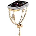 Bracelet de montre en zircon et cuivre incrusté d'un ours, compatible avec Apple Watch 46 mm / 49 mm / 45 mm / 44 mm et Apple Watch 42 mm / 41 mm / 40 mm / 38 mm.