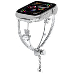 Bracelet de montre en zircon et cuivre incrusté d'un ours, compatible avec Apple Watch 46 mm / 49 mm / 45 mm / 44 mm et Apple Watch 42 mm / 41 mm / 40 mm / 38 mm.