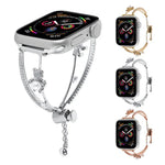 Bracelet de montre en zircon et cuivre incrusté d'un ours, compatible avec Apple Watch 46 mm / 49 mm / 45 mm / 44 mm et Apple Watch 42 mm / 41 mm / 40 mm / 38 mm.