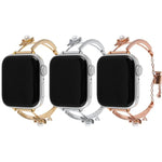 Bracelet de montre en zircon et cuivre incrusté d'un ours, compatible avec Apple Watch 46 mm / 49 mm / 45 mm / 44 mm et Apple Watch 42 mm / 41 mm / 40 mm / 38 mm.