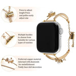 Bracelet de montre en zircon et cuivre incrusté d'un ours, compatible avec Apple Watch 46 mm / 49 mm / 45 mm / 44 mm et Apple Watch 42 mm / 41 mm / 40 mm / 38 mm.