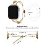 Bracelet de montre en zircon et cuivre incrusté d'un ours, compatible avec Apple Watch 46 mm / 49 mm / 45 mm / 44 mm et Apple Watch 42 mm / 41 mm / 40 mm / 38 mm.