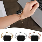 Bracelet de montre en zircon et cuivre incrusté d'un ours, compatible avec Apple Watch 46 mm / 49 mm / 45 mm / 44 mm et Apple Watch 42 mm / 41 mm / 40 mm / 38 mm.