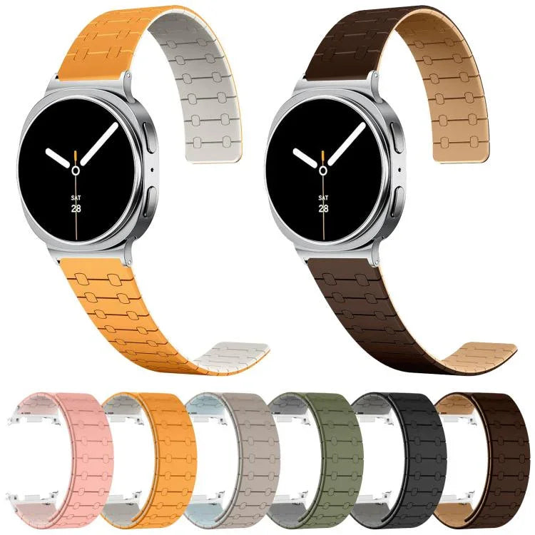 Bracelet de montre en silicone magnétique bicolore, pour Samsung Galaxy Watch8 / Watch8 Classic