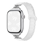 Bracelet de montre magnétique en silicone avec nœud papillon, pour Apple Watch 46 mm / 49 mm / 45 mm / 44 mm et Apple Watch 42 mm / 41 mm / 40 mm / 38 mm.