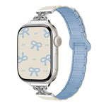 Bracelet de montre magnétique en silicone avec nœud papillon, pour Apple Watch 46 mm / 49 mm / 45 mm / 44 mm et Apple Watch 42 mm / 41 mm / 40 mm / 38 mm.