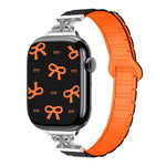 Bracelet de montre magnétique en silicone avec nœud papillon, pour Apple Watch 46 mm / 49 mm / 45 mm / 44 mm et Apple Watch 42 mm / 41 mm / 40 mm / 38 mm.