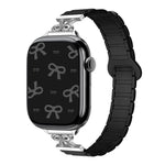Bracelet de montre magnétique en silicone avec nœud papillon, pour Apple Watch 46 mm / 49 mm / 45 mm / 44 mm et Apple Watch 42 mm / 41 mm / 40 mm / 38 mm.