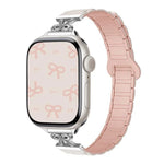 Bracelet de montre magnétique en silicone avec nœud papillon, pour Apple Watch 46 mm / 49 mm / 45 mm / 44 mm et Apple Watch 42 mm / 41 mm / 40 mm / 38 mm.