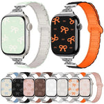 Bracelet de montre magnétique en silicone avec nœud papillon, pour Apple Watch 46 mm / 49 mm / 45 mm / 44 mm et Apple Watch 42 mm / 41 mm / 40 mm / 38 mm.