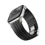 Bracelet de montre en silicone à boucle pliable et texture moletée, pour Apple Watch 46 mm / 49 mm / 45 mm / 44 mm