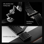 Bracelet de montre en silicone à boucle pliable et texture moletée, pour Apple Watch 46 mm / 49 mm / 45 mm / 44 mm