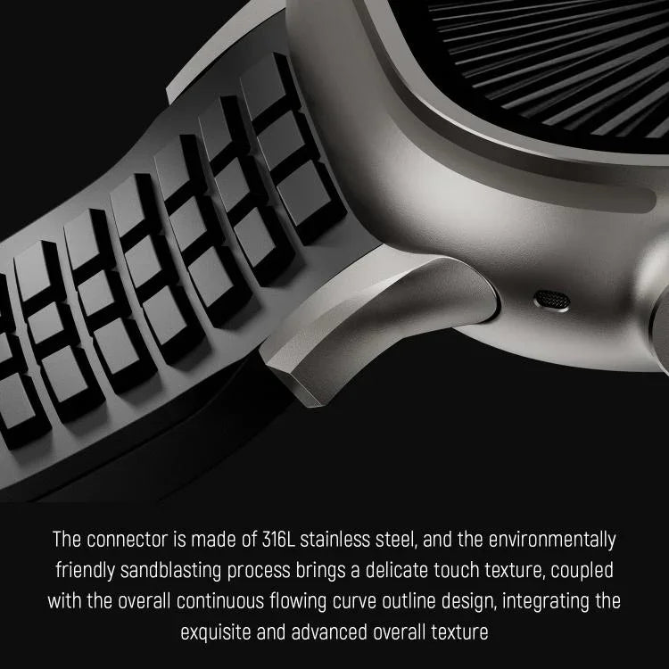 Bracelet de montre en silicone à boucle pliable et texture moletée, pour Apple Watch 46 mm / 49 mm / 45 mm / 44 mm
