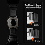 Bracelet de montre en silicone à boucle pliable et texture moletée, pour Apple Watch 46 mm / 49 mm / 45 mm / 44 mm