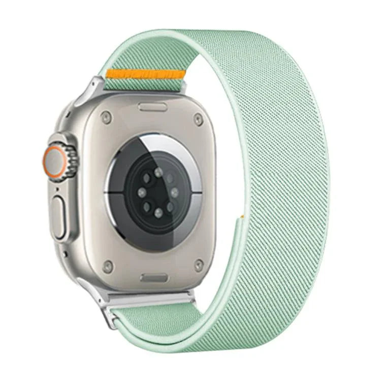 Bracelet de montre en nylon élastique à boucle unique réglable, compatible avec les Apple Watch 46 mm / 49 mm / 45 mm / 44 mm et 42 mm / 41 mm / 40 mm / 38 mm.