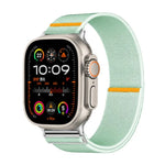 Bracelet de montre en nylon élastique à boucle unique réglable, compatible avec les Apple Watch 46 mm / 49 mm / 45 mm / 44 mm et 42 mm / 41 mm / 40 mm / 38 mm.