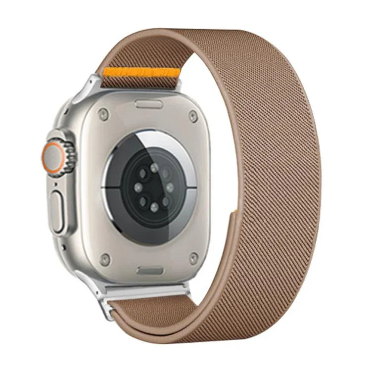 Bracelet de montre en nylon élastique à boucle unique réglable, compatible avec les Apple Watch 46 mm / 49 mm / 45 mm / 44 mm et 42 mm / 41 mm / 40 mm / 38 mm.
