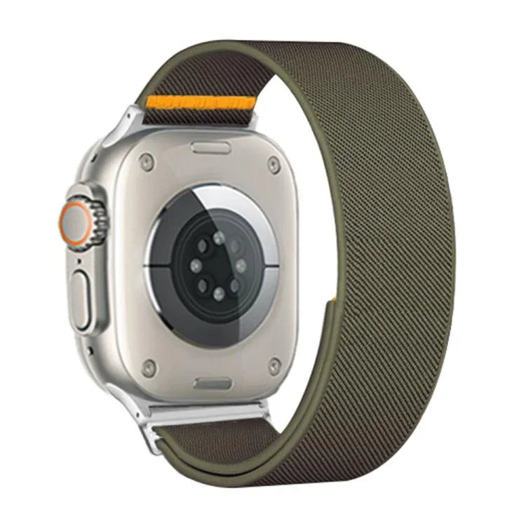 Bracelet de montre en nylon élastique à boucle unique réglable, compatible avec les Apple Watch 46 mm / 49 mm / 45 mm / 44 mm et 42 mm / 41 mm / 40 mm / 38 mm.