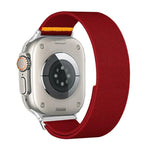 Bracelet de montre en nylon élastique à boucle unique réglable, compatible avec les Apple Watch 46 mm / 49 mm / 45 mm / 44 mm et 42 mm / 41 mm / 40 mm / 38 mm.