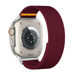 Bracelet de montre en nylon élastique à boucle unique réglable, compatible avec les Apple Watch 46 mm / 49 mm / 45 mm / 44 mm et 42 mm / 41 mm / 40 mm / 38 mm.
