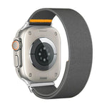 Bracelet de montre en nylon élastique à boucle unique réglable, compatible avec les Apple Watch 46 mm / 49 mm / 45 mm / 44 mm et 42 mm / 41 mm / 40 mm / 38 mm.