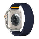 Bracelet de montre en nylon élastique à boucle unique réglable, compatible avec les Apple Watch 46 mm / 49 mm / 45 mm / 44 mm et 42 mm / 41 mm / 40 mm / 38 mm.
