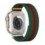 Bracelet de montre en nylon élastique à boucle unique réglable, compatible avec les Apple Watch 46 mm / 49 mm / 45 mm / 44 mm et 42 mm / 41 mm / 40 mm / 38 mm.