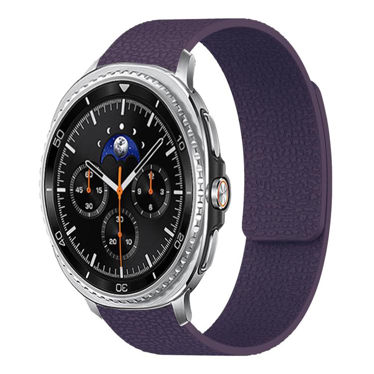 Bracelet de montre en silicone magnétique doux texturé Litchi, Pour Samsung Galaxy Watch Ultra 47mm / Ultra 2025, Pour Samsung Galaxy Watch8 / 8 Classic